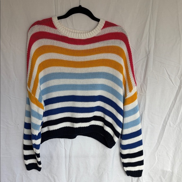 harper heritage Sweaters - Francesca's Harper Heritage Multicolor 100% Cotton Striped Sweater - M